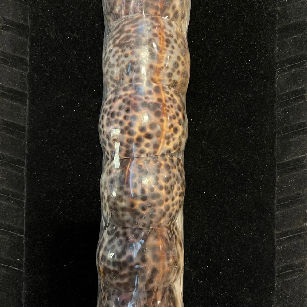 Vintage Tiger Cowrie Sea Shell NAPKIN RING Holders SET of 6 Natural Brown Black